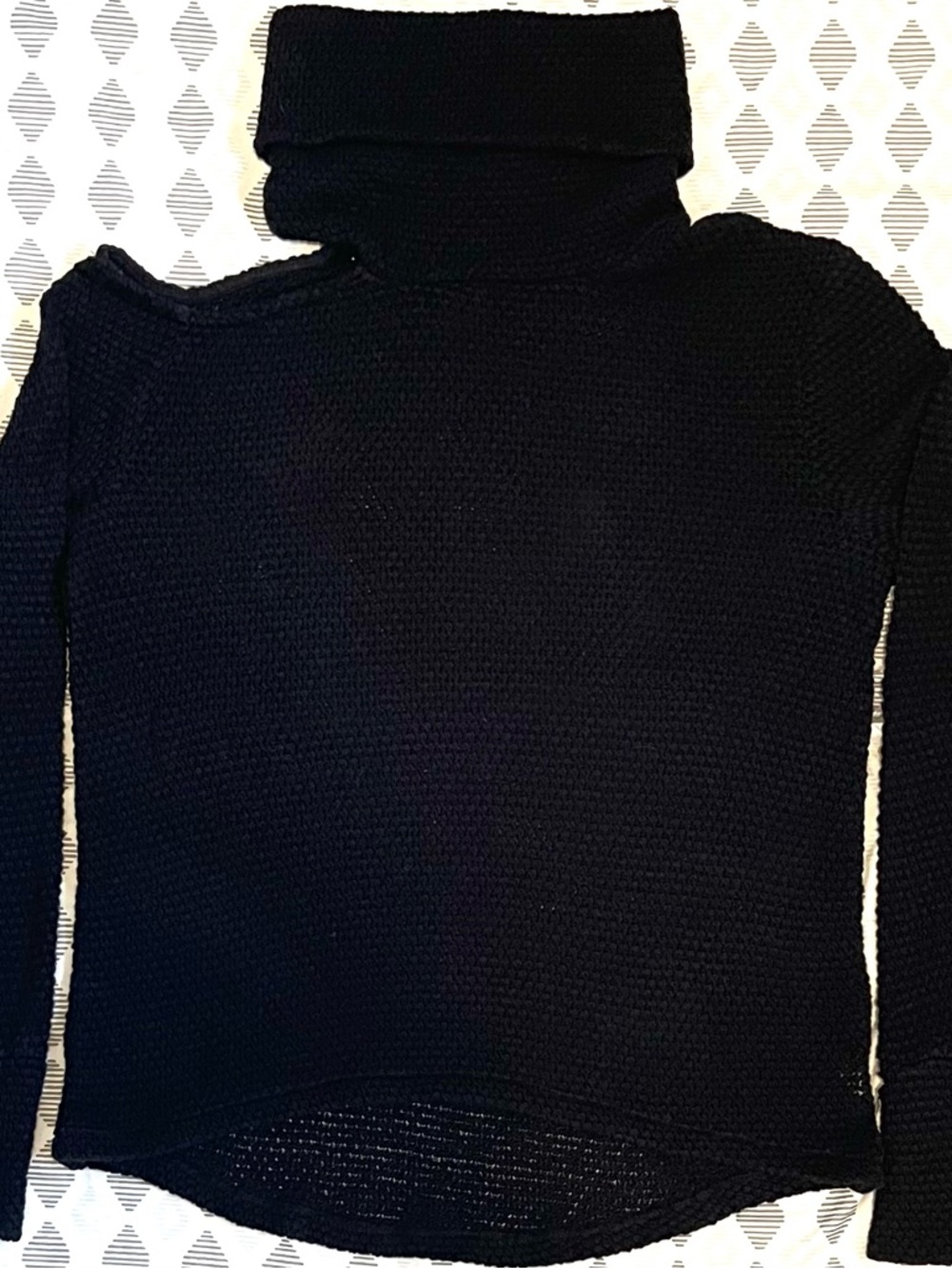 LA Made Cowl Neck Sweater - Open Shoulder & Textured Knit - Size Large